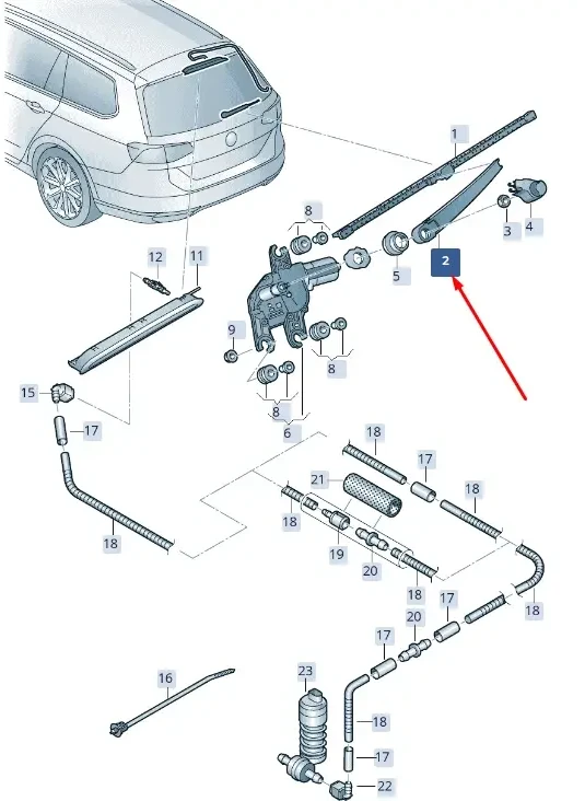 Skoda Elroq Wiper Arm Originalus 3V5955707
