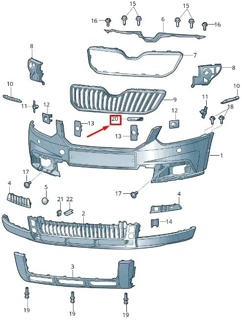Vag Licen Plat Skoda Octavia 2004 2009 Originalus 6C0071801