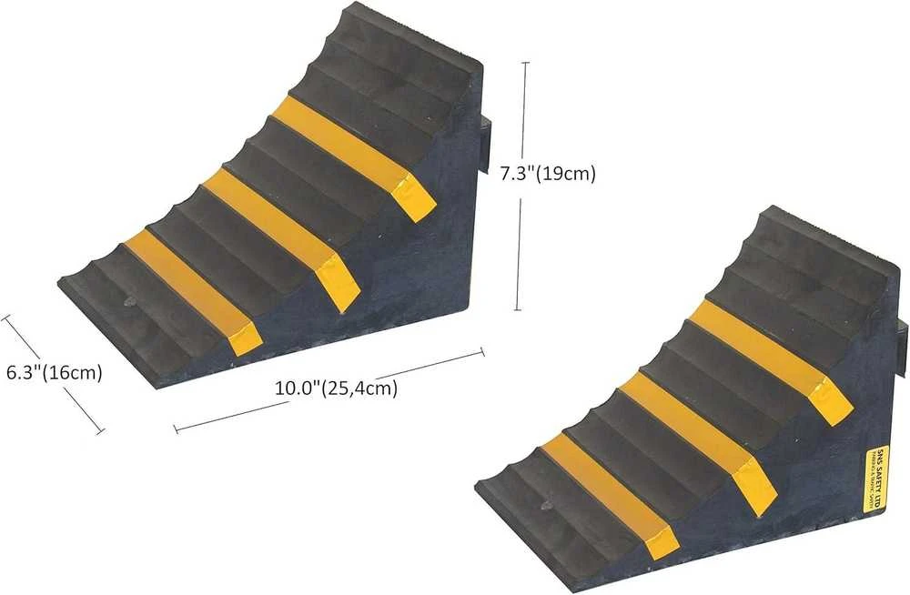 SNS SAFETY LTD Tvirtas guminis ratas užtvaras, Juodas Geltonas, 25x16x19 cm (2 vnt.)