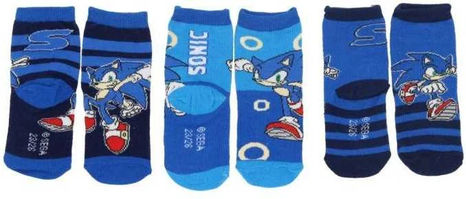Sonic The Hedgehog Sonic vaikiškos kojiniės 3 poros, mėlynos
