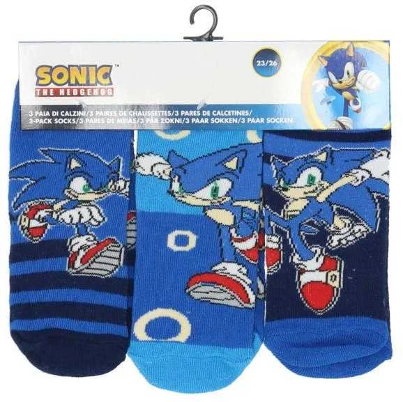 Sonic The Hedgehog Sonic vaikiškos kojiniės 3 poros, mėlynos