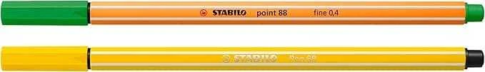 STABILO ARTY 68 vnt. plunksnakočių rinkinys su plunksnakočiu ir pluošto galiuku, įvairių spalvų