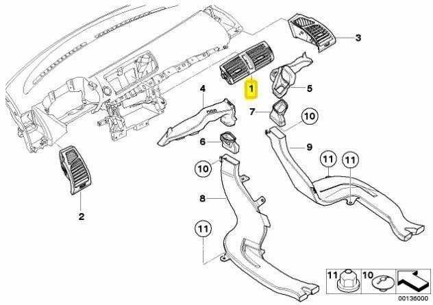 Šviežio Oro Angos Grotelė BMW E81 E87 E88 E82 2006 2013 Originalus 64227059189