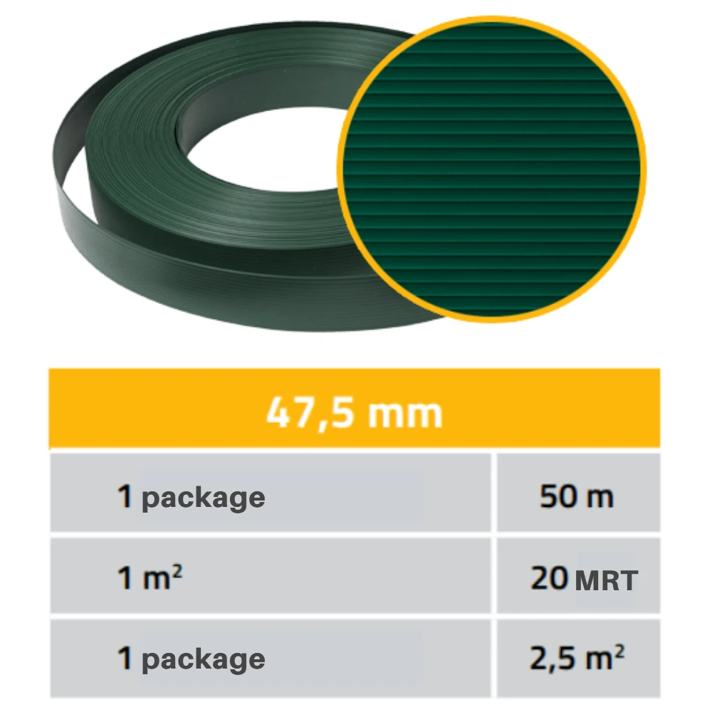 Thermoplast Tvoros juosta "Classic", 4,75 cmx50 m, žalia, polipropilenas, 790 gr./m²