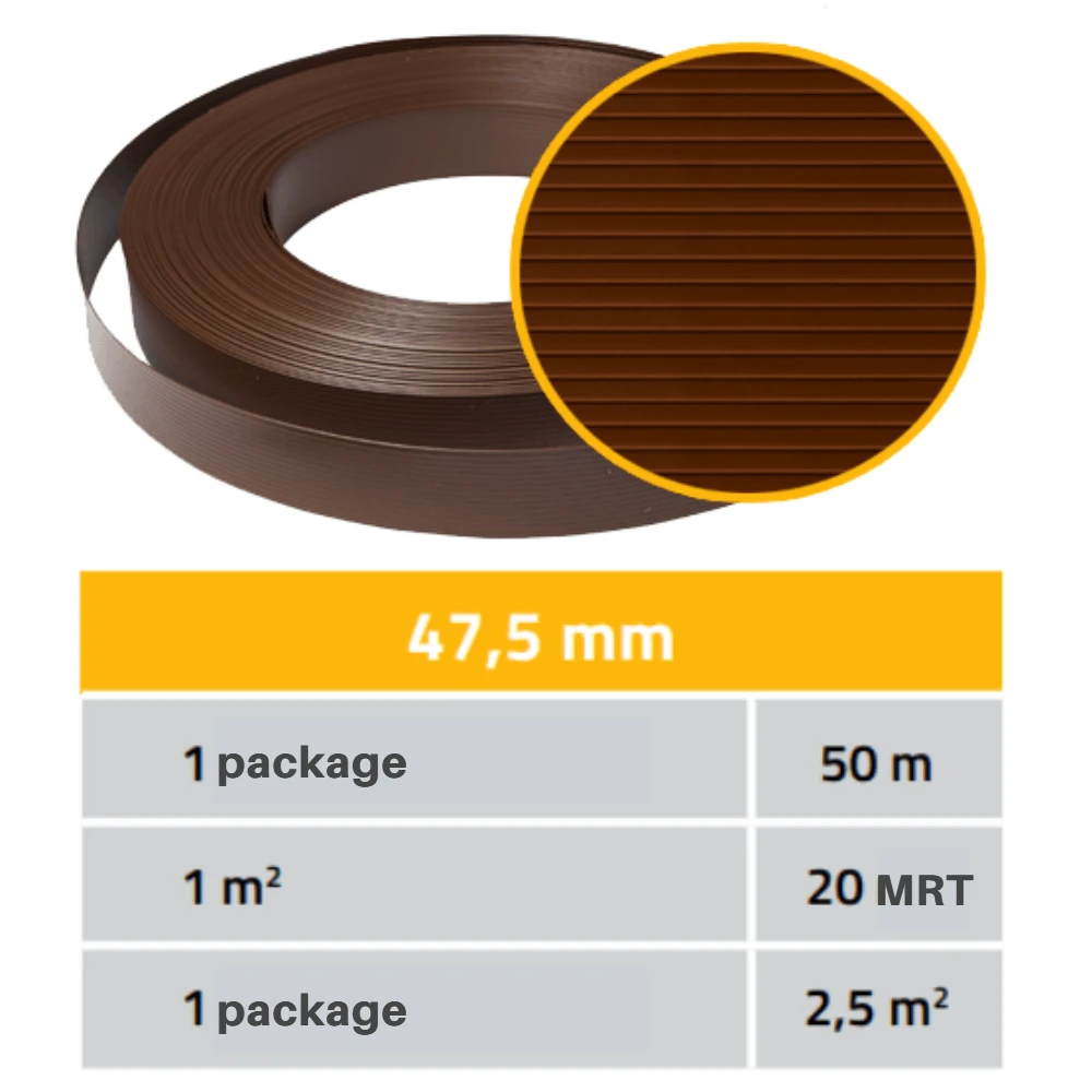 Thermoplast Tvoros juosta Classic 4,75cmx50m, ruda, Polipropilėnas 790 gr./m²