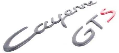 Tikras Porsche \"Cayenne GTS\" emblemas specialiame leidime juodas ir raudonas -