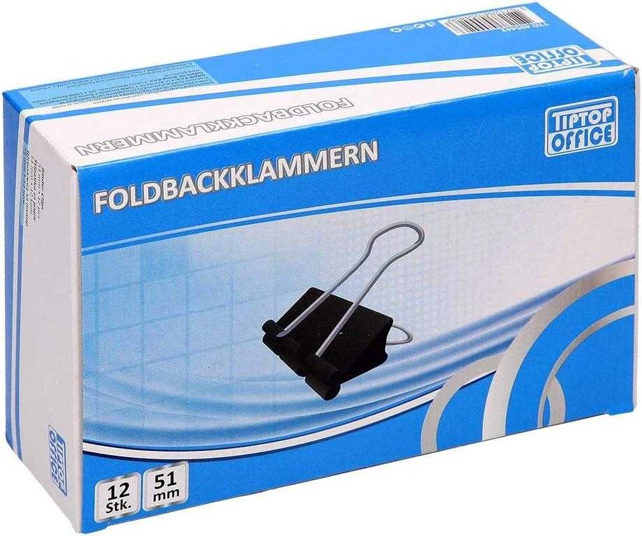 "TIPTOP OFFICE" TTO sulankstomieji spaustukai, 51 mm, 12 vnt., skirti popieriui sudėti