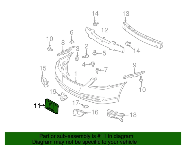 Toyota Avalon Priekinis Valstybinio Numerio Laiptas Originalus 75101AC050