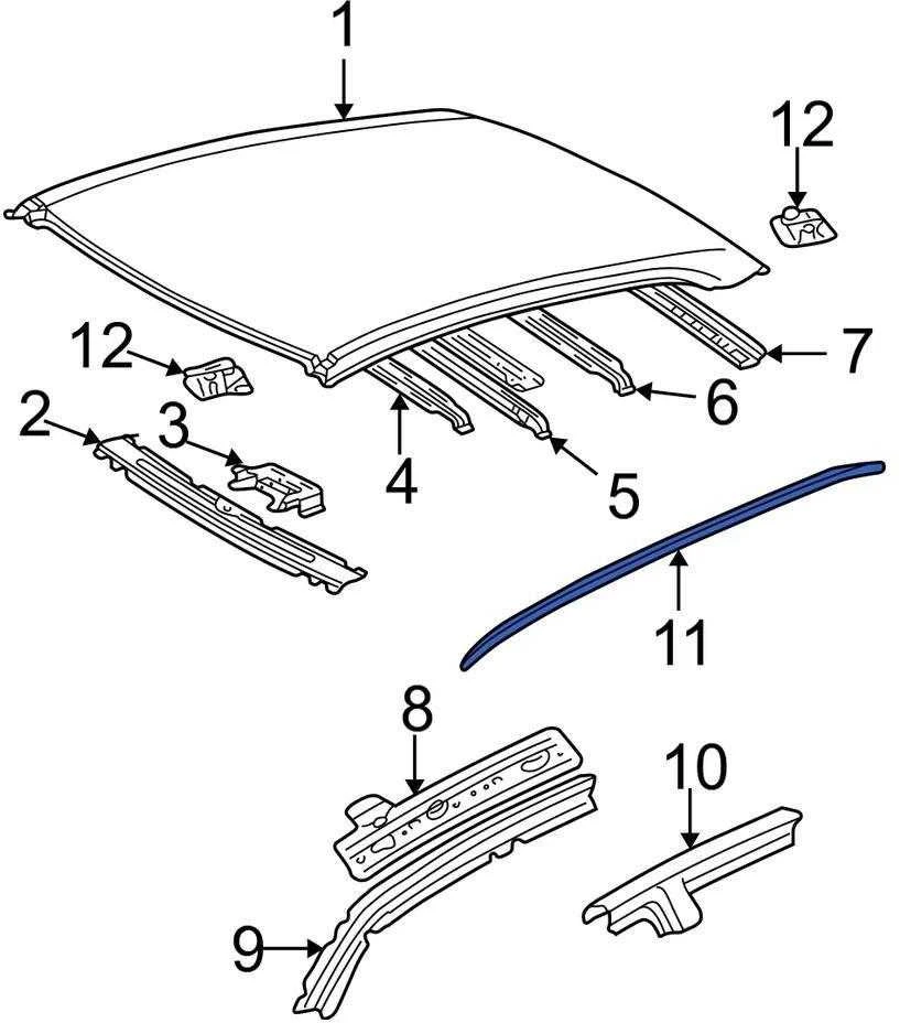 Toyota Camry 2002 2006 Kairysis Stogelio Drip Molding Originalus 75556AA012
