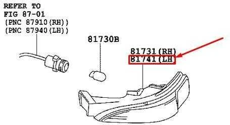 TOYOTA COROLLA E130 Priekinių kairės pusės durelių veidrodėlio posūkio indikatorius Originalus 8174102040