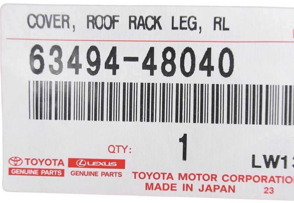 Toyota Highlander 2008 2011 Galvos Stogų Dangtis Užpakalinė Kairė Pusė Originalus 6349448040