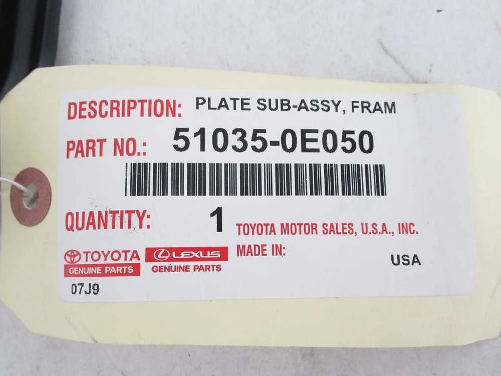 Toyota Highlander 2014 2019 Keleivio Priekinis Rėmo Staklės Plokštė Originalus 510350E050