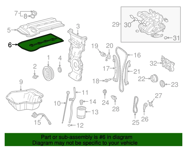 TOYOTA HIGHLANDER RAV4 CAMRY xB tC 2.4L vožtuvo dangčio tarpinė originali 11213-28021