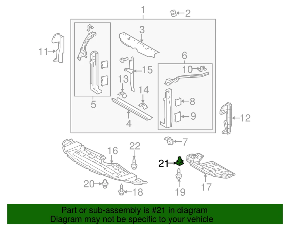 Toyota Highlander Sienna Venza Radiator Support Splash Shield Seal Originalus 514550E010