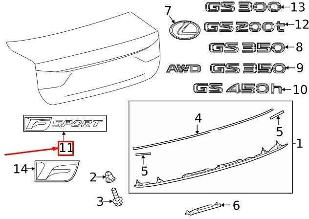 Toyota Lexus originalus bagažinės F-Sport pavadinimo plokštelės emblema nauja 4 3/4\" x 1\"