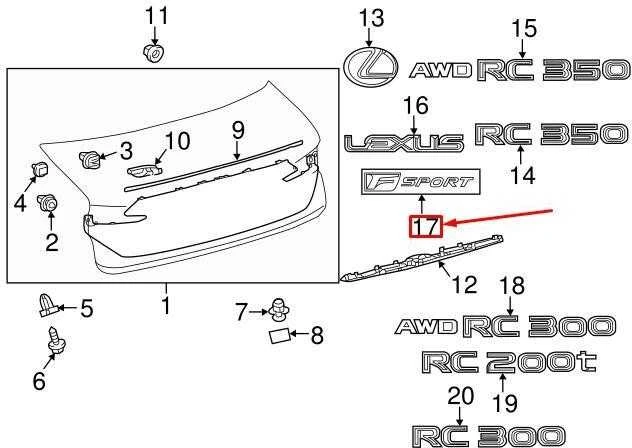 Toyota Lexus originalus RC350 RC300 RC200T bagažo F-Sport pavadinimo emblema ženklelis 2015-2016
