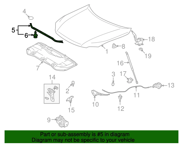 TOYOTA Radiator Support Seal Lexus RX350 RX450h 2010-2015 Originalus 533810E020
