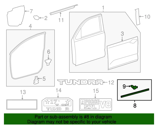 Toyota Sequoia Tundra Vairu Sienos Dangos Apsauga Originalus 678560C010