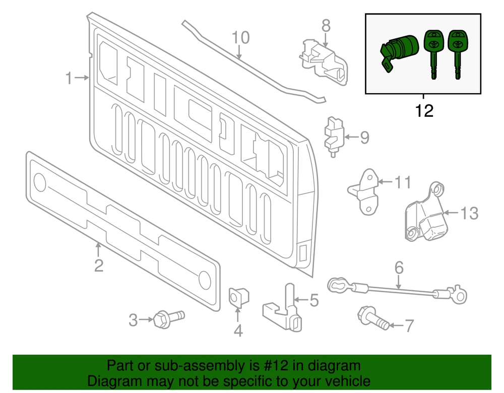Toyota Tacoma Tundra Galinės Durys Užraktas Originalus 690550C030