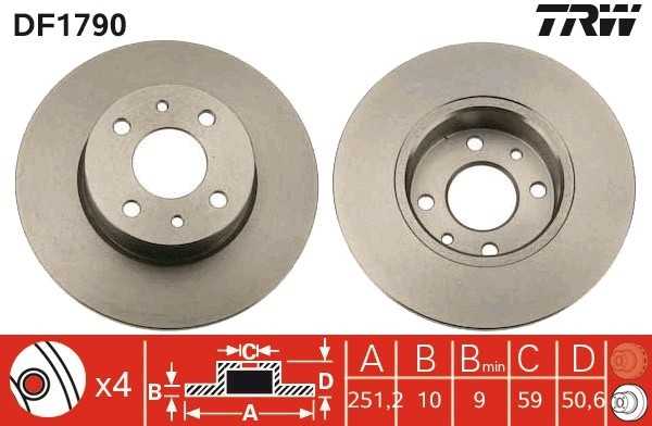 TRW 251,5x10 mm, 4x98, ištisinis, dažytas DF1790