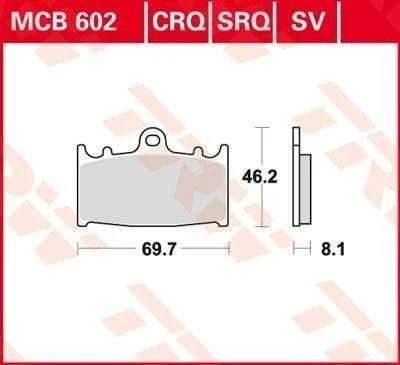 TRW MCB602SV motociklo priekinių stabdžių trinkelių rinkinys Aukštos kokybės OEM kokybė