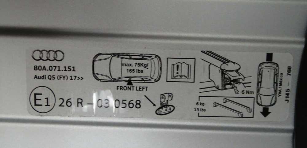 Vag 1 Pagrindo Laikiklio Rinkinys Audi Q5 2017 Q5 Sportback 2018 Originalus 80A071151