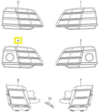 VAG 4Naujas originalus Audi SQ5 17-18 priekinis bamperis apatinis groteles dešinė juoda 80A807680PRU6