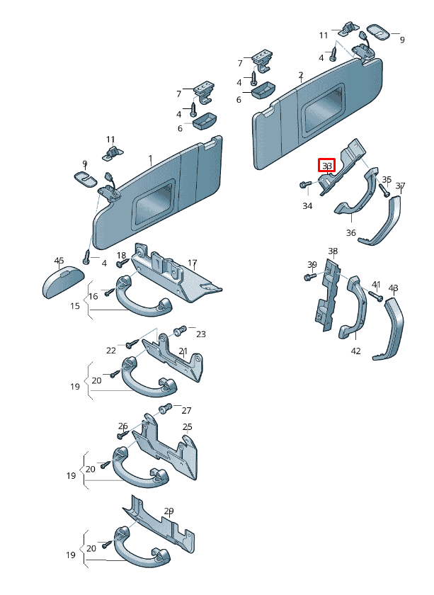VAG A Pillar Stiprinimo Skersinė Volkswagen Transporter Kombi 2003-2017 Originalus 7H0858149A