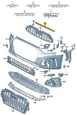 VAG A4 Avant Radiator Grille Upper Trim 2016 2017 Originalus 8W0807801