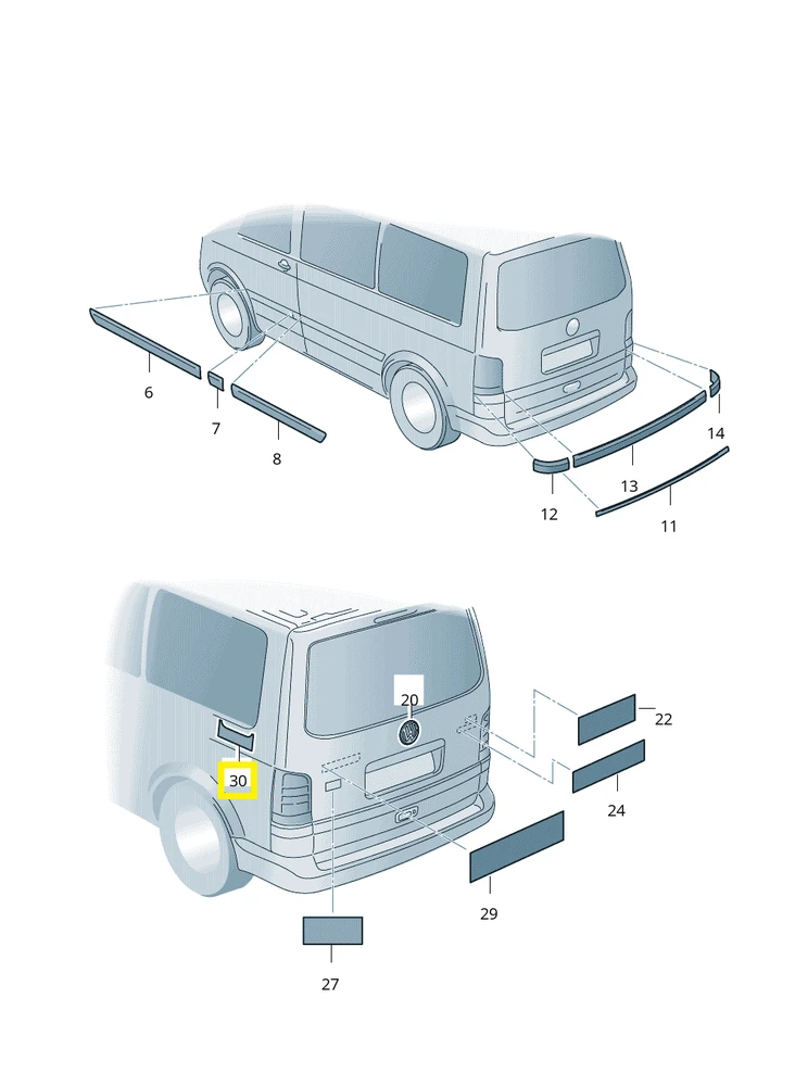 Vag Adhezivinis Užrašas Diamantsilber Tamsus Volkswagen Transporter 7E 2010 2015 Originalus 7E5854433B9ZD