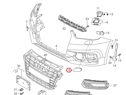 VAG AUDI A1 2015-2018 priekinių žibintų ploviklio dangtelis kairėje pusėje originalus 8XA807753GRU