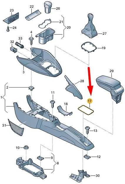 VAG Audi A1 8X Centrinės konsolės guminis įdėklas juodas originalus 8X0863416