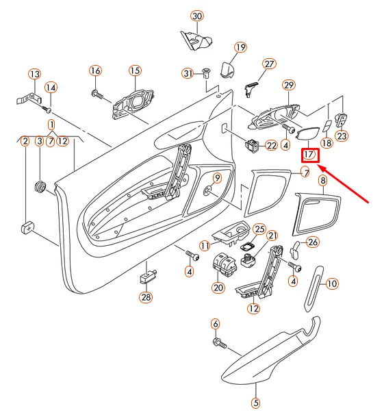 VAG AUDI A1 8X priekinių kairės pusės durelių garsiakalbio apdaila originali 8X00354234PK