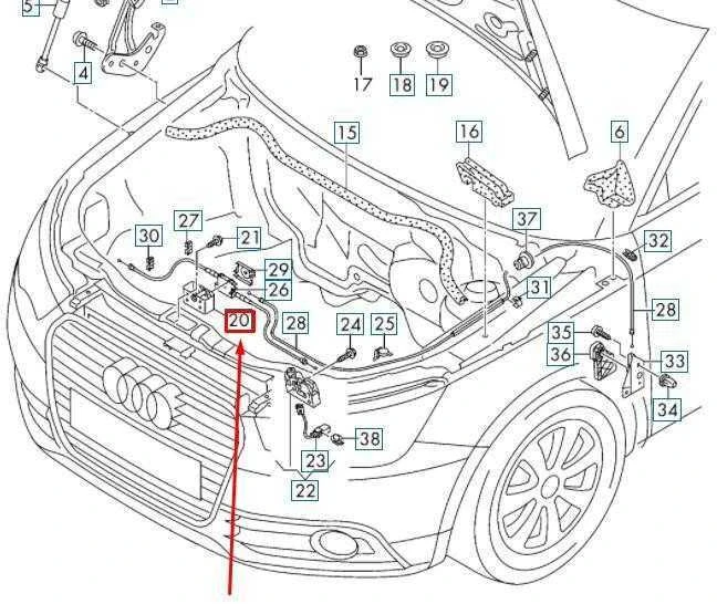 VAG AUDI A1 8X Variklio gaubto užraktas 8X0823485C NAUJAS ORIGINALUS