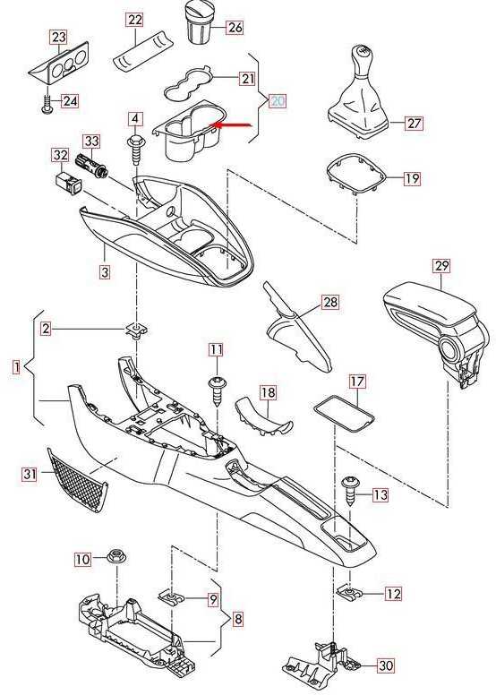 VAG Audi A1 8X1 Centrinė konsolė puodelių laikiklis 8X0862533 6PS NAUJAS ORIGINALUS