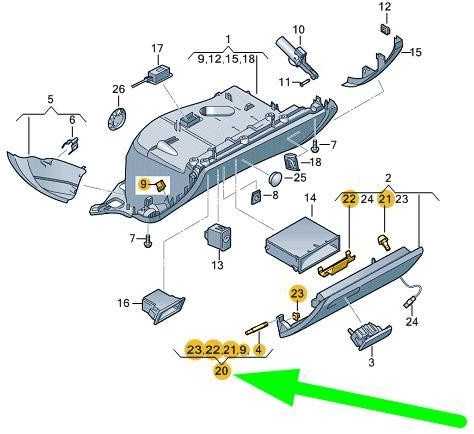 VAG Audi A1 MK1 Pirštinės skyrius Įvairių dalių rinkinys 8X0898035 NAUJAS ORIGINALUS