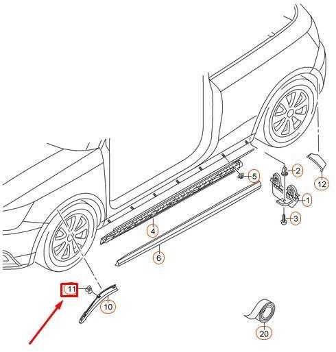 VAG AUDI A1 ratų dangčio spyruoklės spaustukas originalus 8R0853585