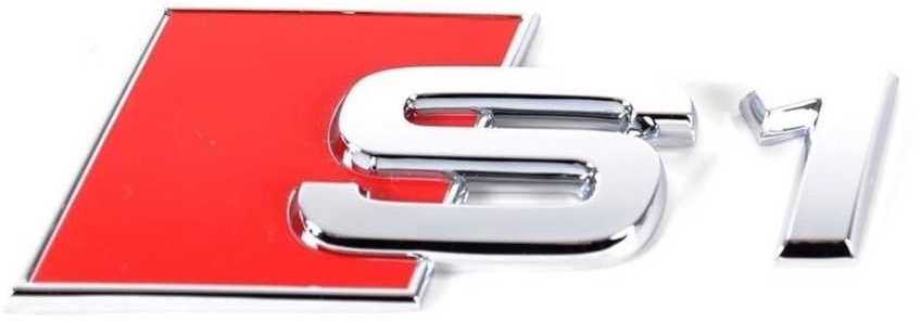 VAG AUDI A1 S1 2015-2018 Galinė bagažinės dalis S1 chromuotas ženkliukas su emblema 8X08537352ZZ originalus