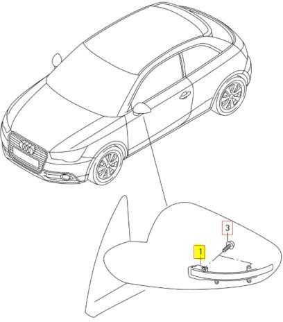 VAG Audi A1 Sportback 8XA Kairės pusės veidrodėlio posūkio signalas 8X0949101 NAUJAS ORIGINALUS