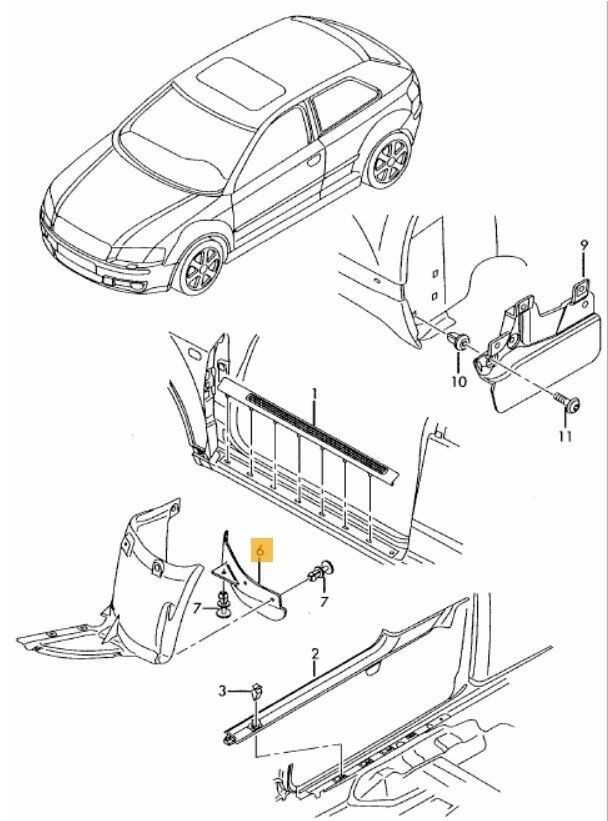 VAG AUDI A3 04-13 Priekinio ratlankio arkos apdaila Spoilerio lūpa kairė N/S originali 8P0853887B
