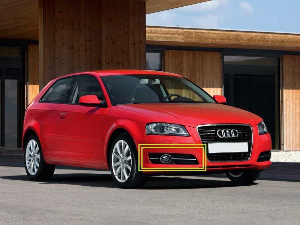 VAG AUDI A3 09-13 O/S dešinysis bamperis rūko žibintas chromuotos grotelės originalios 8P0807682JT94