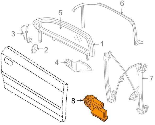 VAG AUDI A3 8P Priekinio Kairio Durų Langų Stiklo Reguliatorius Variklis 8P0959801P NAUJAS ORIGINALUS
