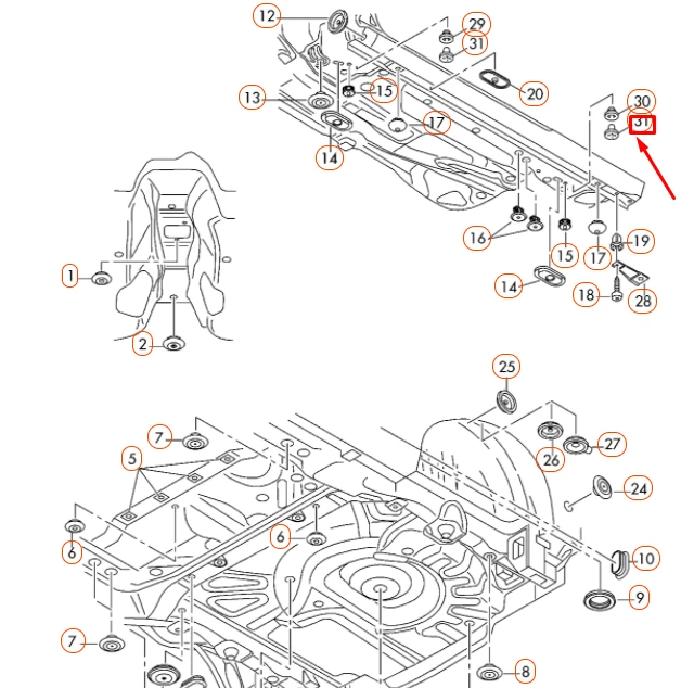 VAG Audi A3 8P TT 8N pakėlimo taškas originalus 8N0804583