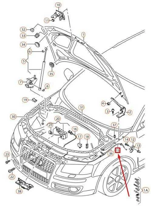 VAG AUDI A3 8P variklio dangčio užrakto lynas originalus 8P0823535C