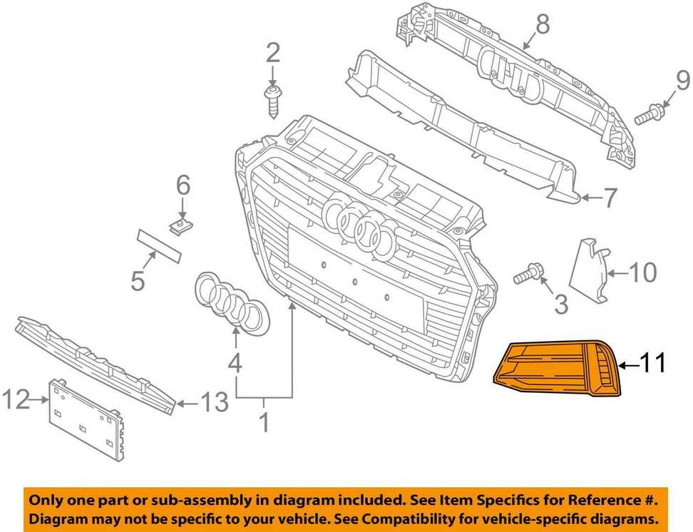 VAG AUDI A3 8V priekinės kairės pusės grotelės originalios 8V58076719B9