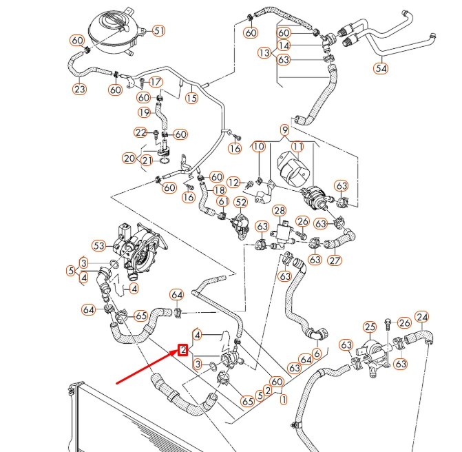 VAG AUDI A3 8V radiatoriaus aušinimo skysčio žarnos adapteris originalus 5Q0122291BL