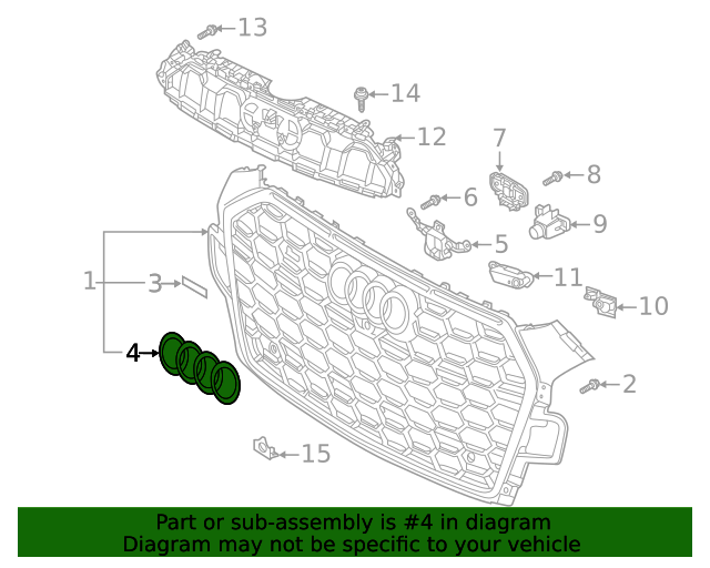 VAG Audi A3 A4 A5 Audi žiedai emblema priekinės grotelės originali 8J0853605B2ZZ