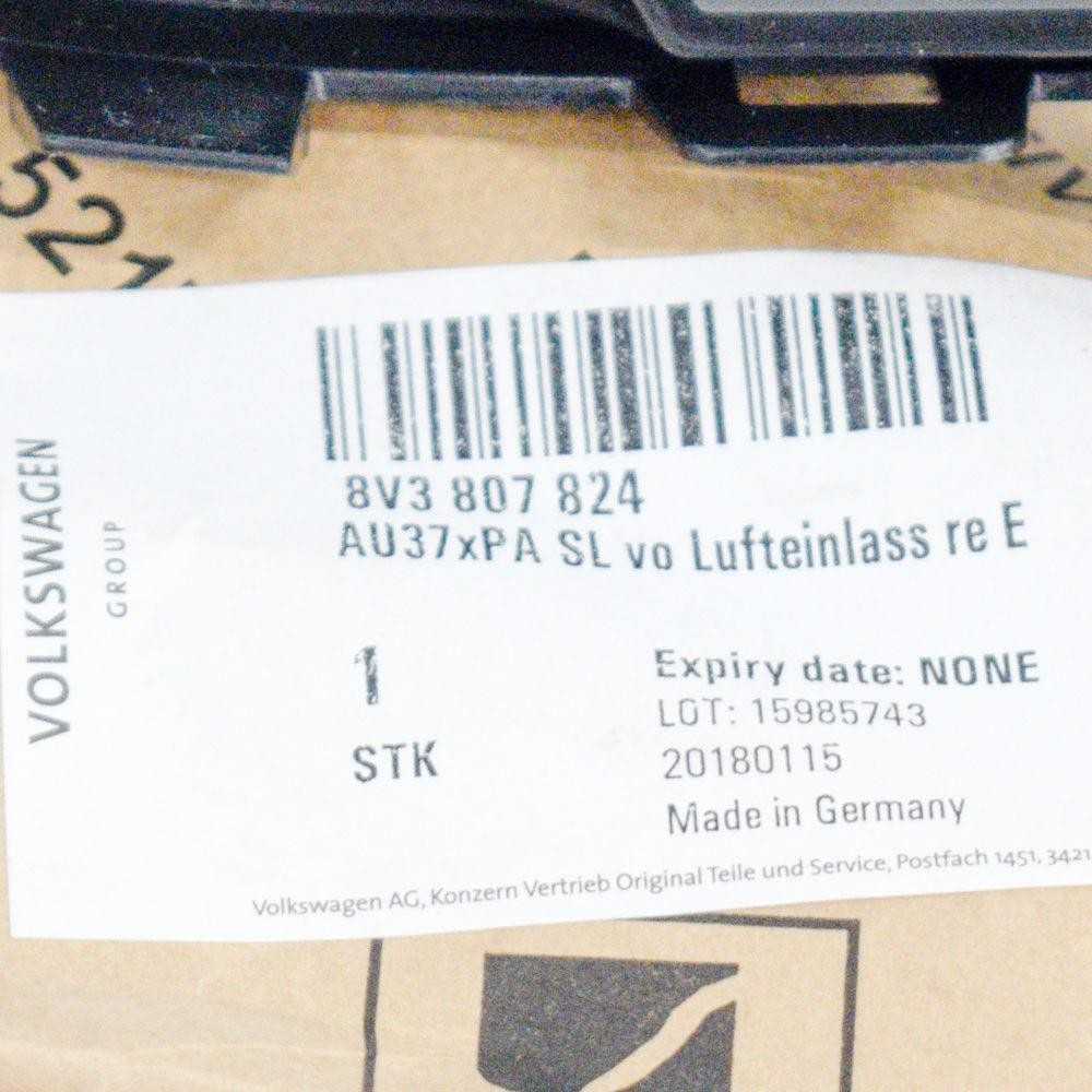VAG Audi A3 S3 priekinio bamperio dešinės pusės grotelių apdaila originali 8V3807824