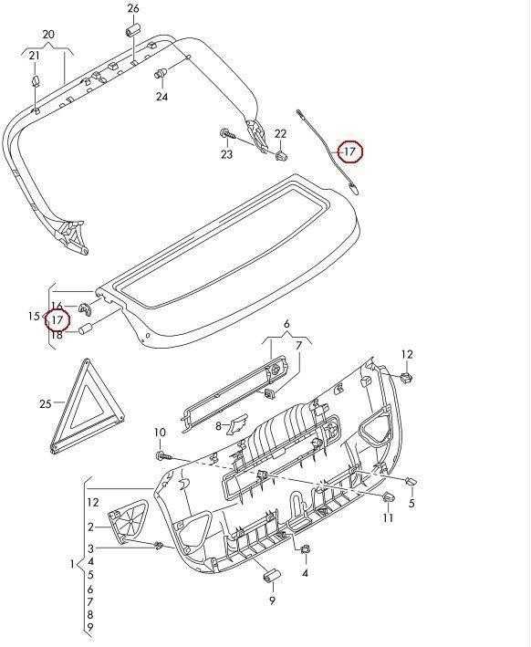VAG Audi A3 S3 RS3 8V 3 durų bagažinės dangčio tvirtinimo dirželis kairėje lentynoje originalus 8V3867667