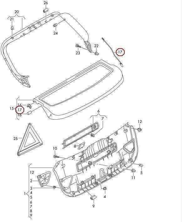 VAG Audi A3 S3 RS3 8V 3 durų bagažinės dangčio tvirtinimo dirželis kairėje lentynoje originalus 8V3867667